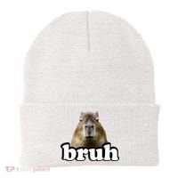 Bruh Capybara Meme Funny Bruh Saying Beanie thumb 0