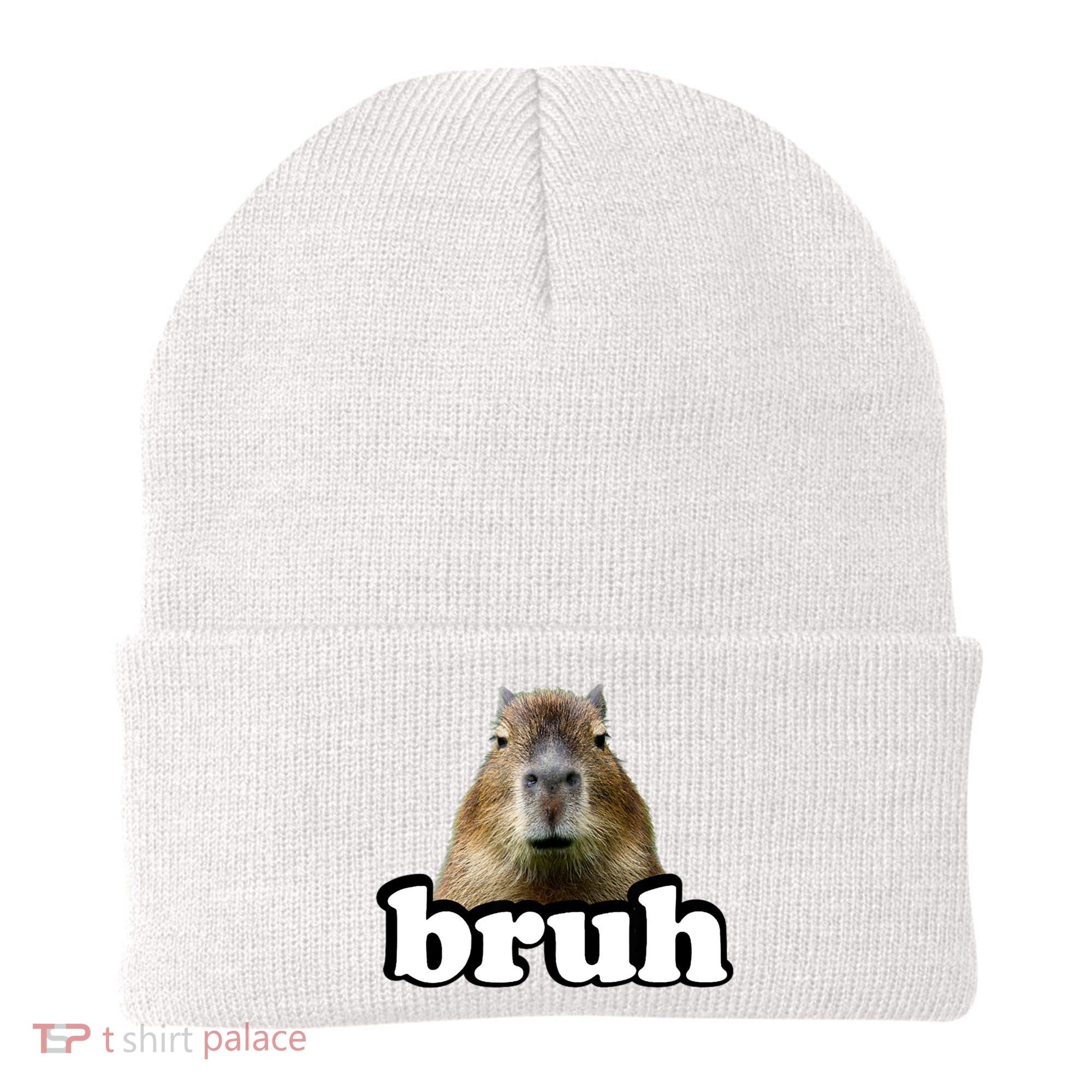 Bruh Capybara Meme Funny Bruh Saying Beanie