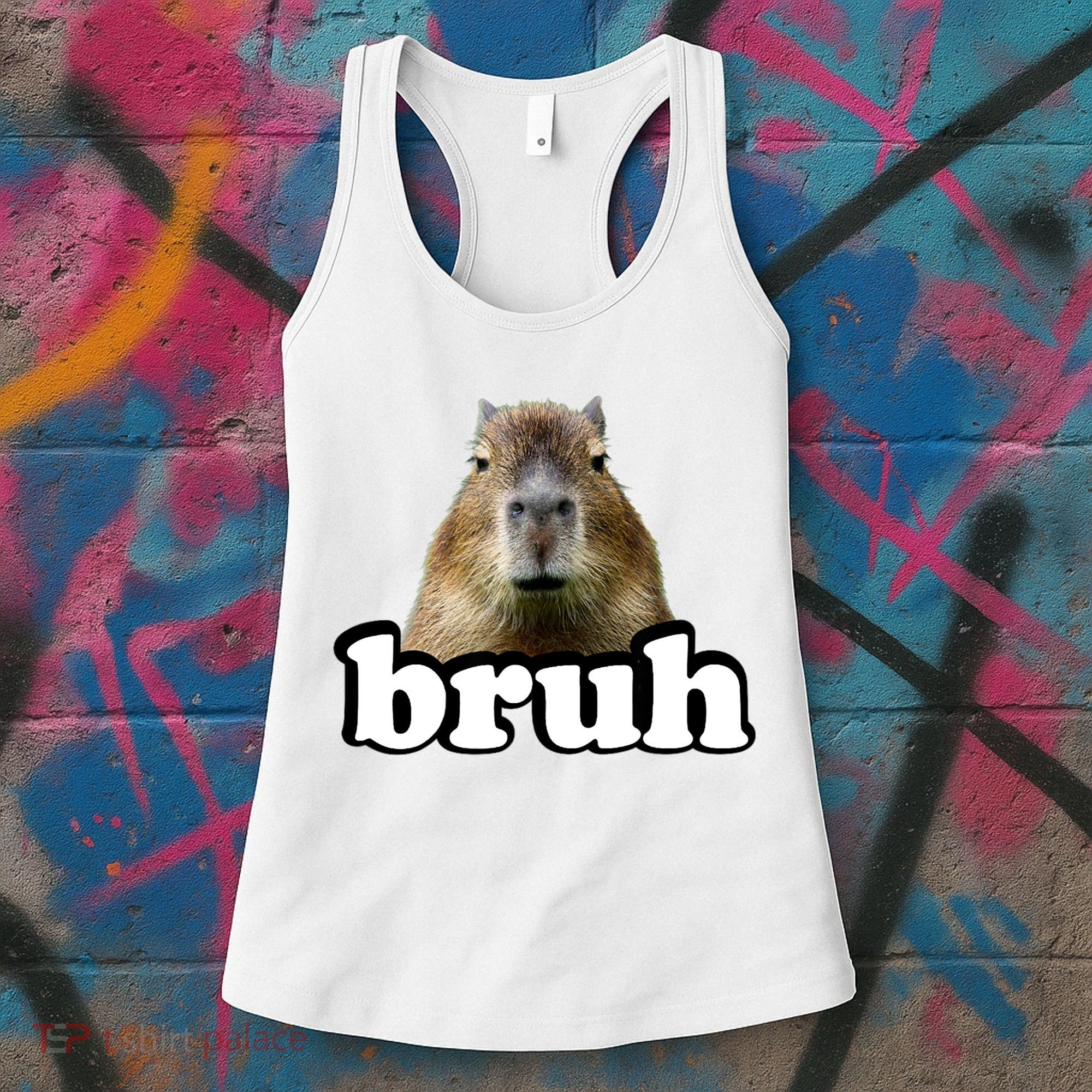 Bruh Capybara Meme Funny Bruh Saying Women's Tank Top