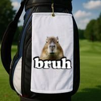 Bruh Capybara Meme Funny Bruh Saying Golf Towel thumb 2