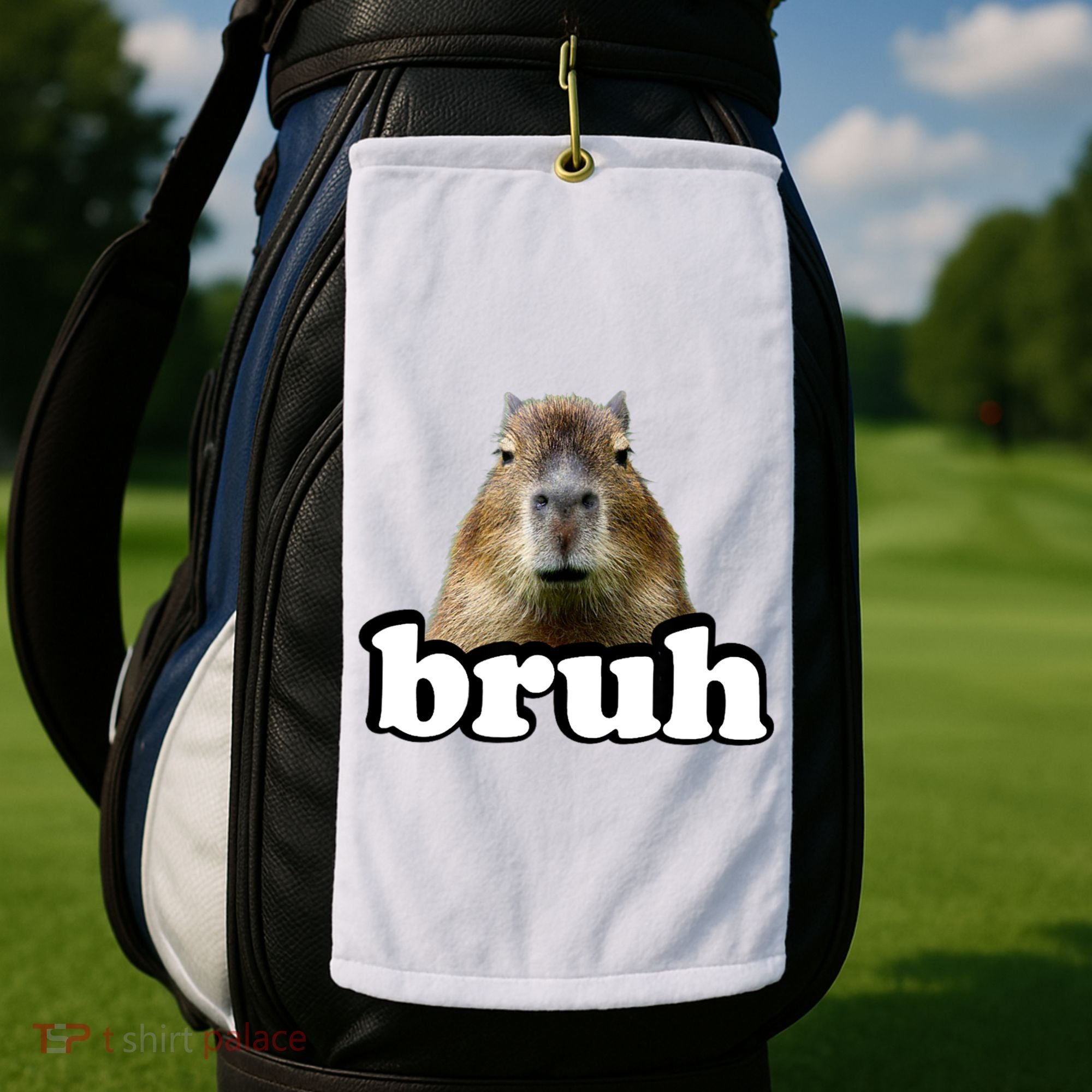 Bruh Capybara Meme Funny Bruh Saying Golf Towel