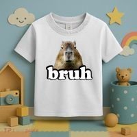 Bruh Capybara Meme Funny Bruh Saying Toddler T-Shirt thumb 3