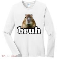 Bruh Capybara Meme Funny Bruh Saying Women's Long Sleeve Shirt thumb 0