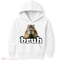 Bruh Capybara Meme Funny Bruh Saying Kids Hoodie thumb 0