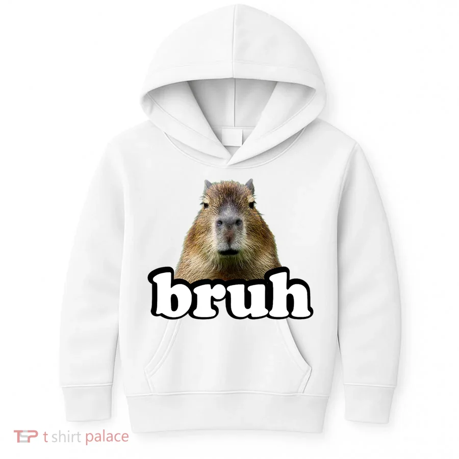 Bruh Capybara Meme Funny Bruh Saying Kids Hoodie