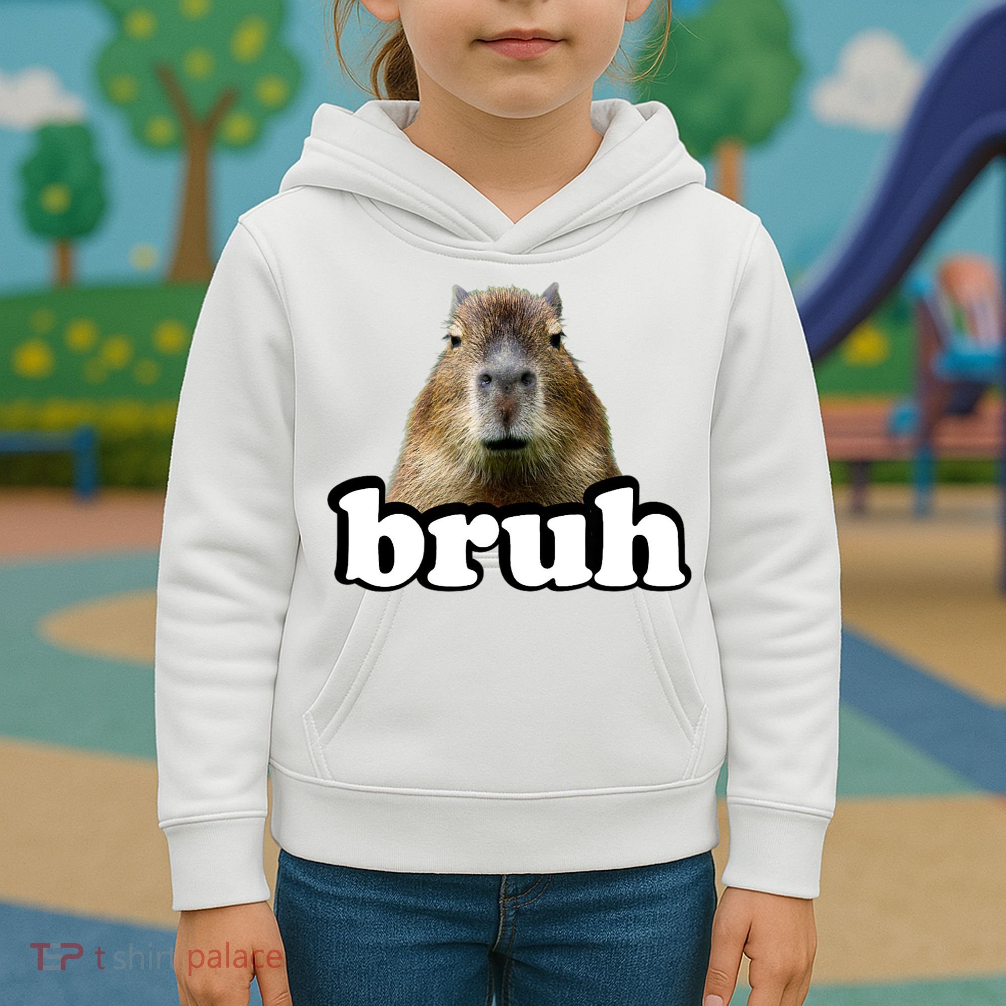 Bruh Capybara Meme Funny Bruh Saying Kids Hoodie