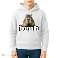 Bruh Capybara Meme Funny Bruh Saying Kids Hoodie thumb 4