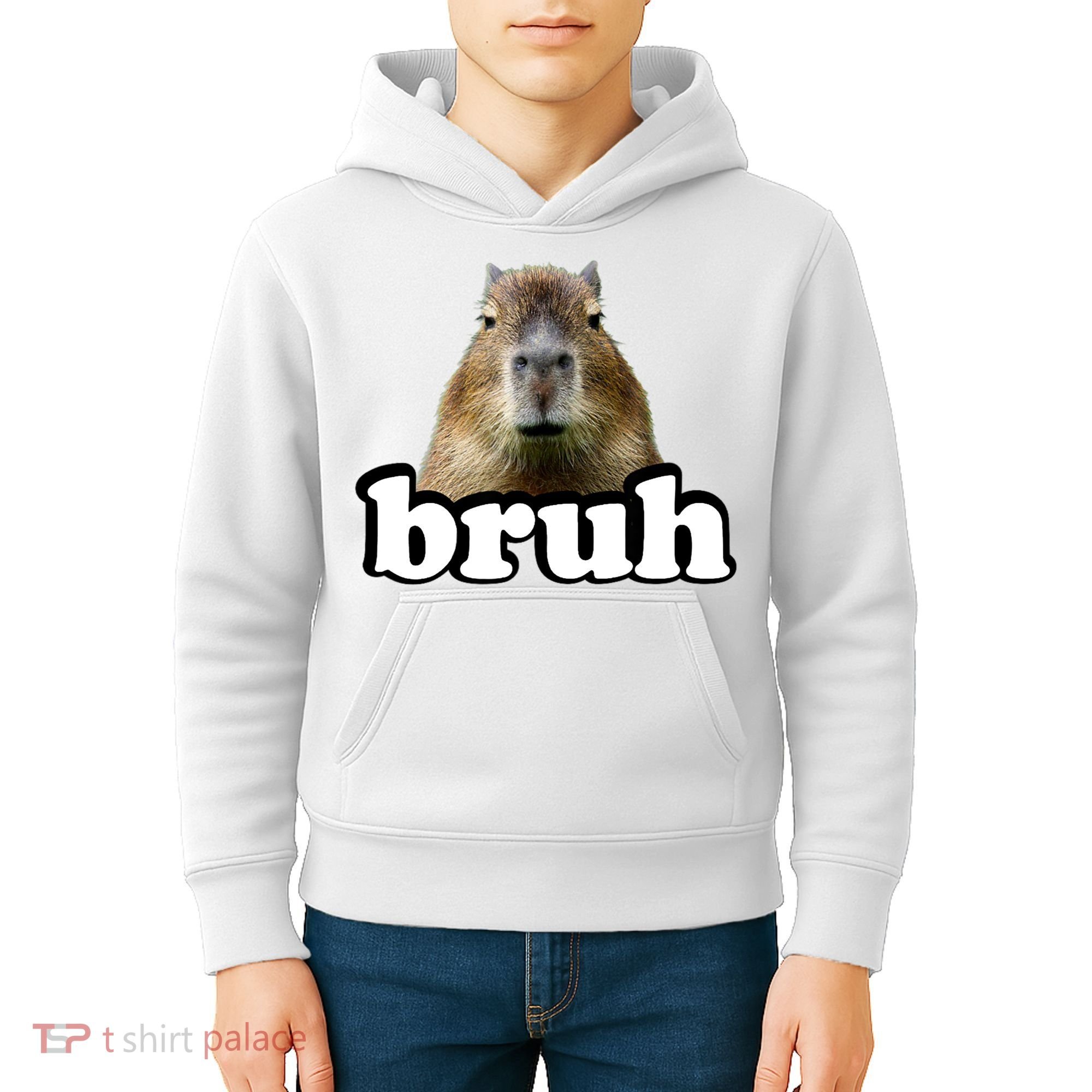 Bruh Capybara Meme Funny Bruh Saying Kids Hoodie