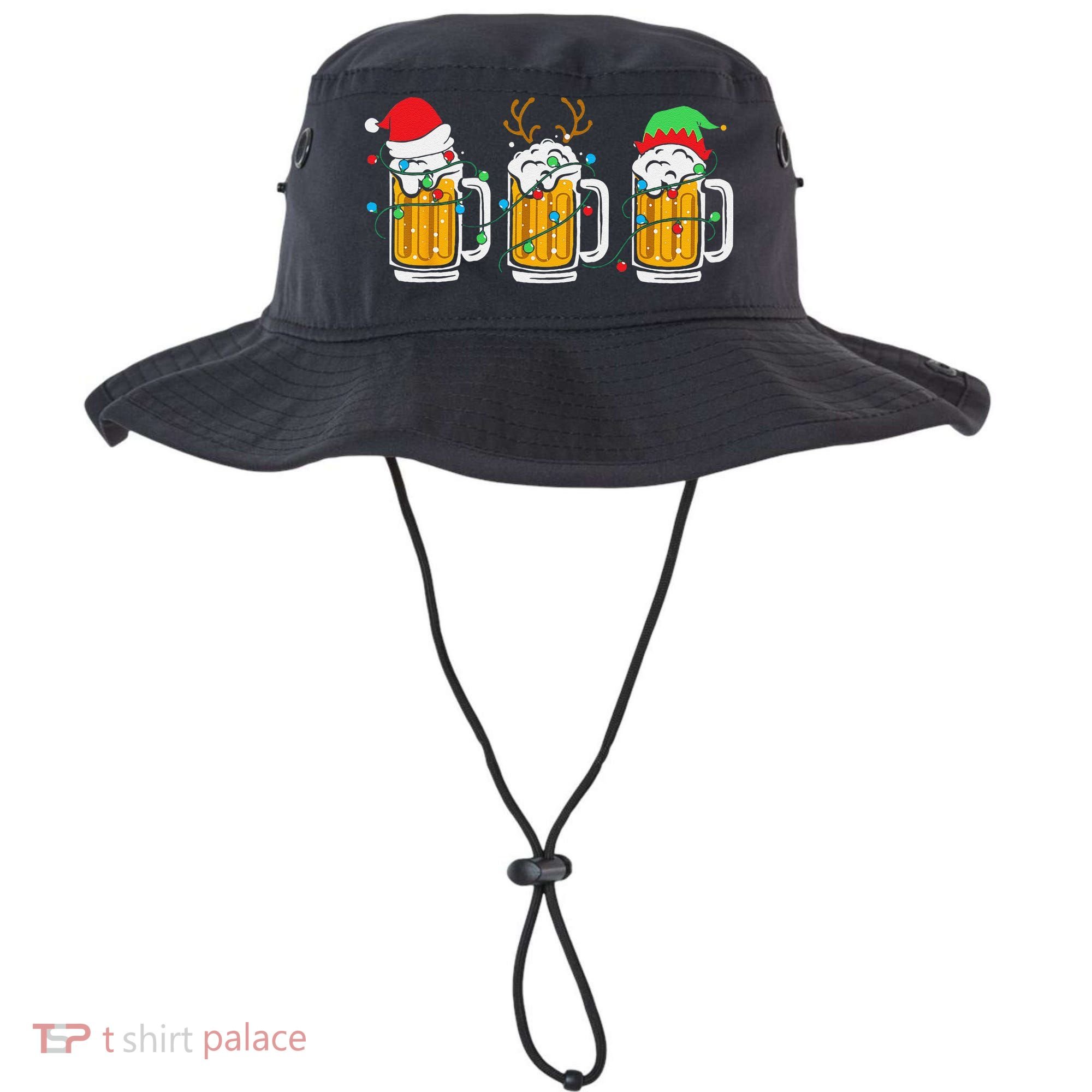 Beer Christmas Mug Santa Reinbeer Xmas Tree Lights Funny Funny Bucket Hat