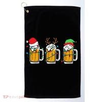 Beer Christmas Mug Santa Reinbeer Xmas Tree Lights Funny Funny Golf Towel thumb 0