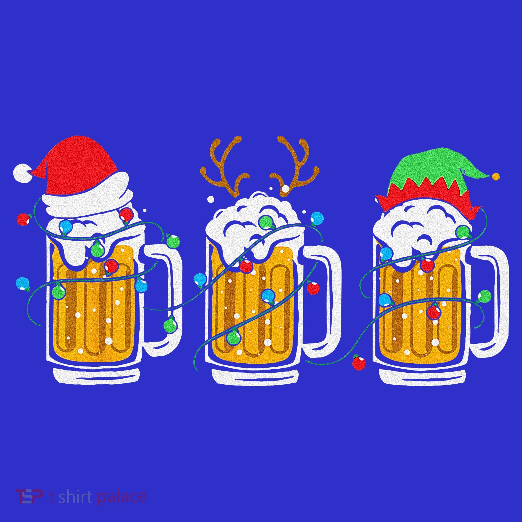 Beer Christmas Mug Santa Reinbeer Xmas Tree Lights Funny Funny Apron