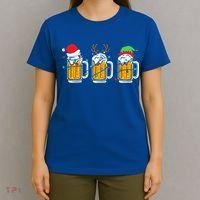 Beer Christmas Mug Santa Reinbeer Xmas Tree Lights Funny Funny T-Shirt thumb 4