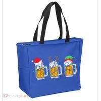 Beer Christmas Mug Santa Reinbeer Xmas Tree Lights Funny Funny Tote Bag thumb 2