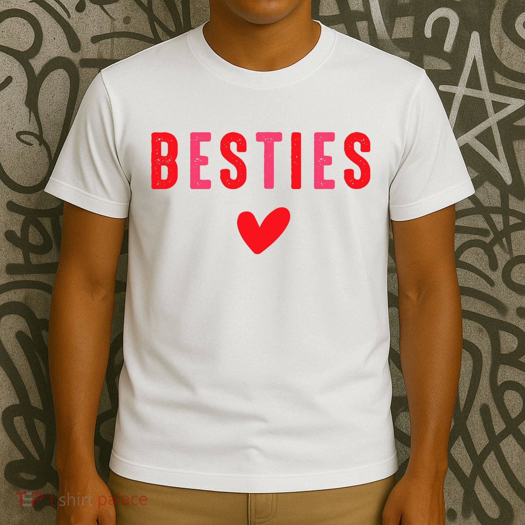 Besties Cute Matching Mother Daughter Friend Valentine's Day T-Shirt