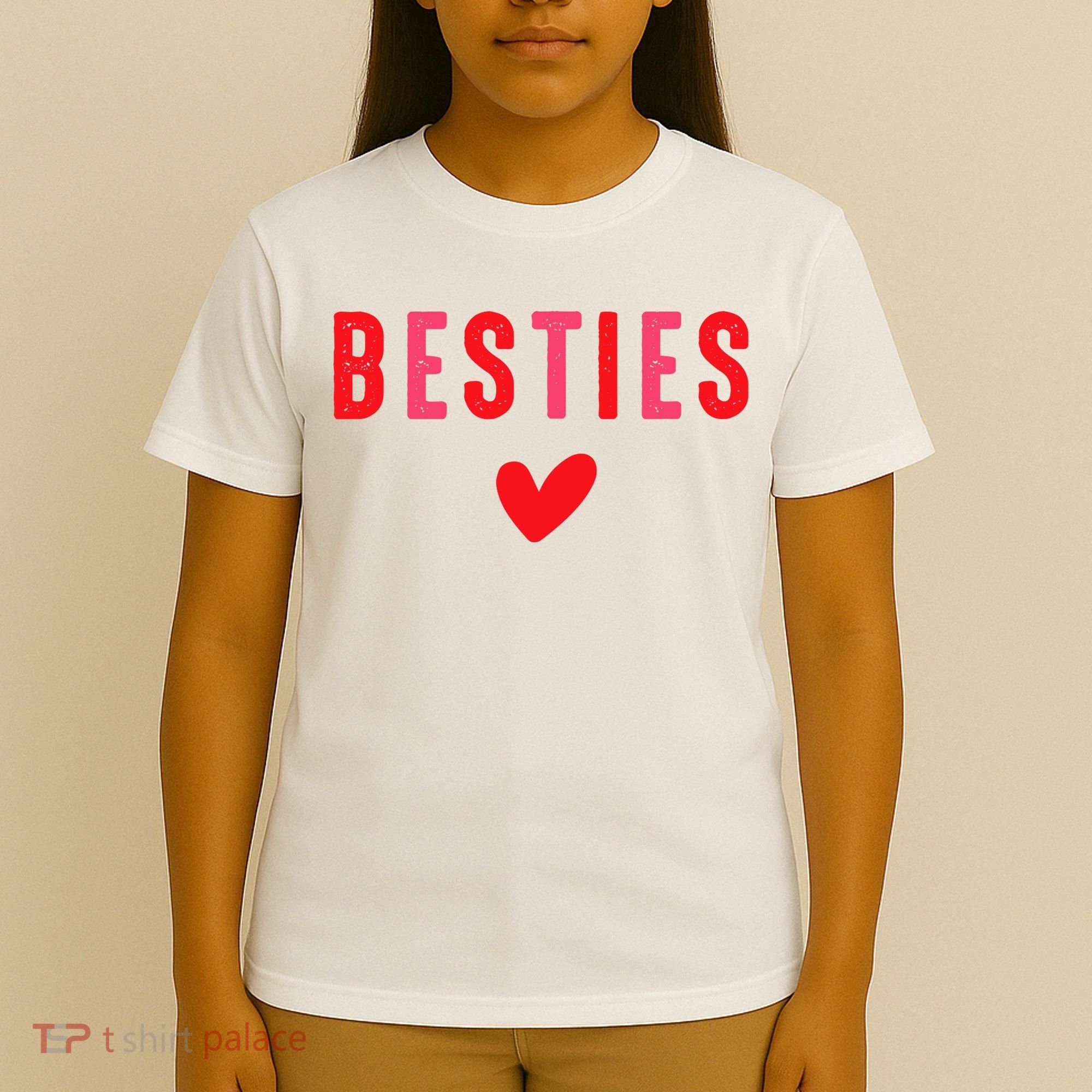 Besties Cute Matching Mother Daughter Friend Valentine's Day T-Shirt