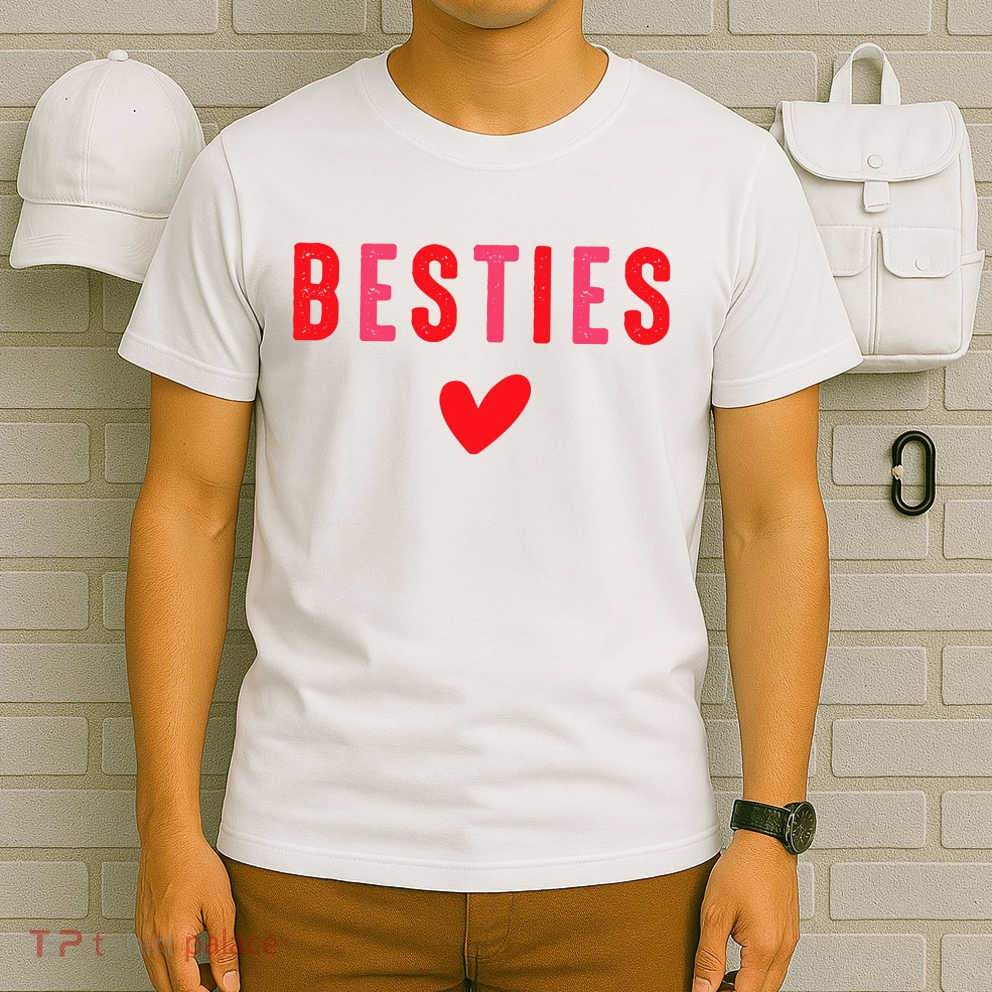 Besties Cute Matching Mother Daughter Friend Valentine's Day T-Shirt