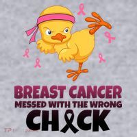 Breast Cancer Messed With The Wrong Chick Women's Racerback Cropped Tank thumb 2