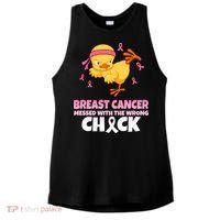 Breast Cancer Messed With The Wrong Chick Ladies PosiCharge Tri-Blend Wicking Tank thumb 0