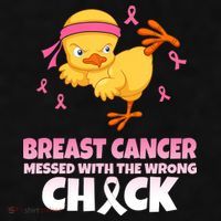 Breast Cancer Messed With The Wrong Chick Ladies PosiCharge Tri-Blend Wicking Tank thumb 2