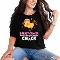 Breast Cancer Messed With The Wrong Chick Comfort Colors T-Shirt thumb 0