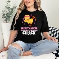 Breast Cancer Messed With The Wrong Chick Comfort Colors T-Shirt thumb 2