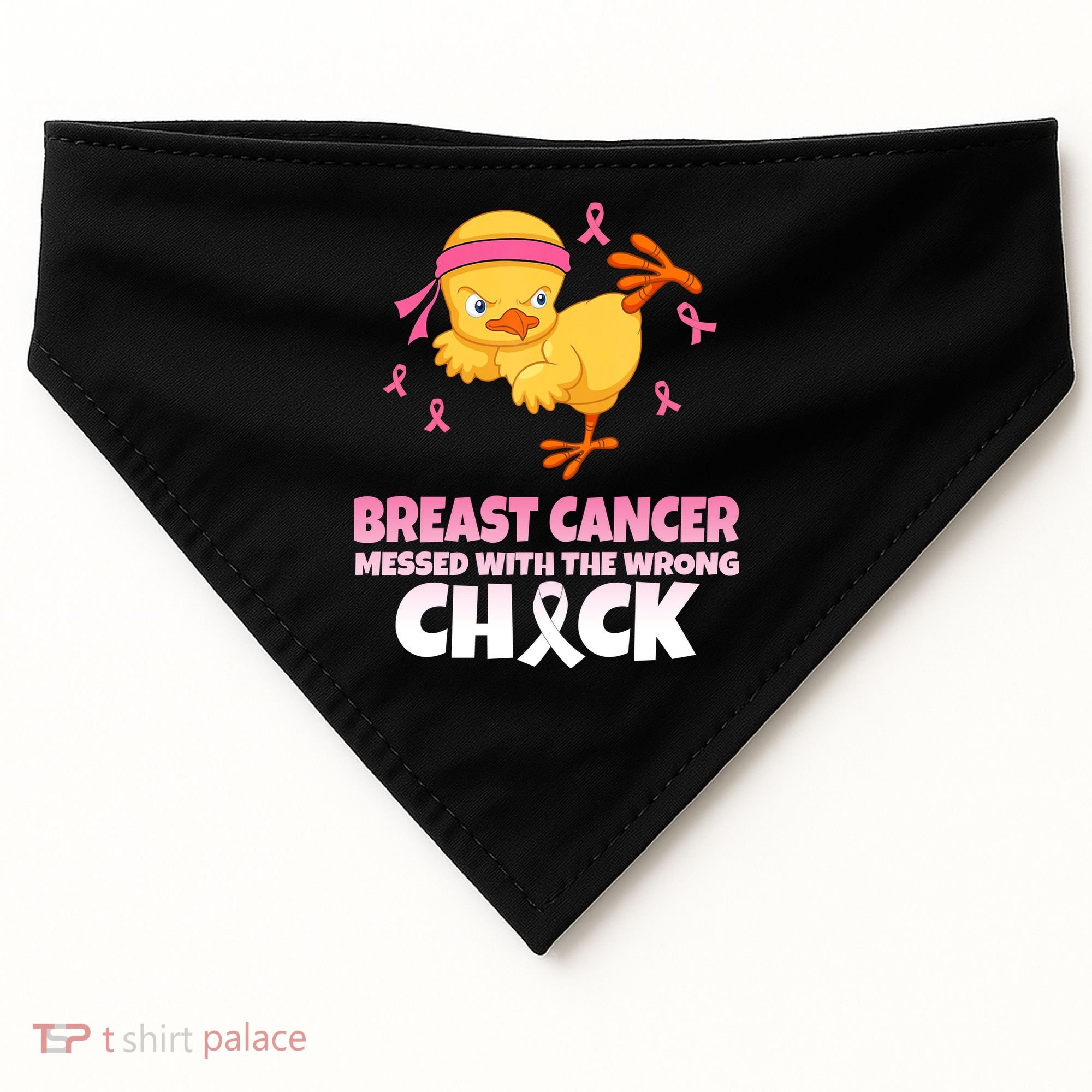 Breast Cancer Messed With The Wrong Chick USA-Made Doggie Bandana
