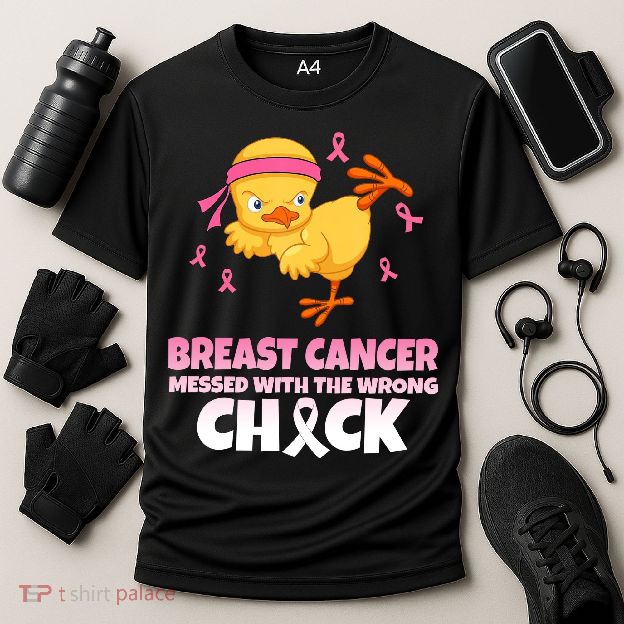 Breast Cancer Messed With The Wrong Chick Cooling Performance Crew T-Shirt