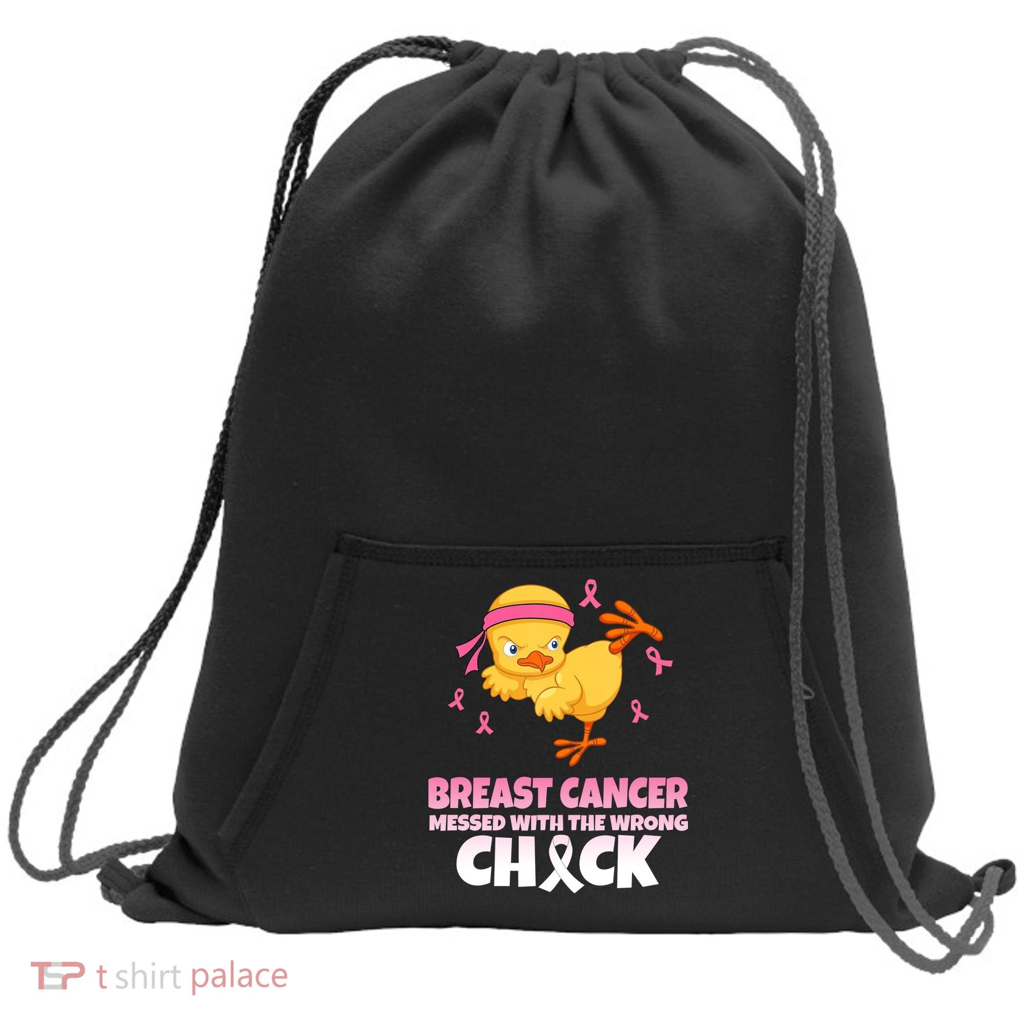 Breast Cancer Messed With The Wrong Chick Sweatshirt Cinch Pack Bag