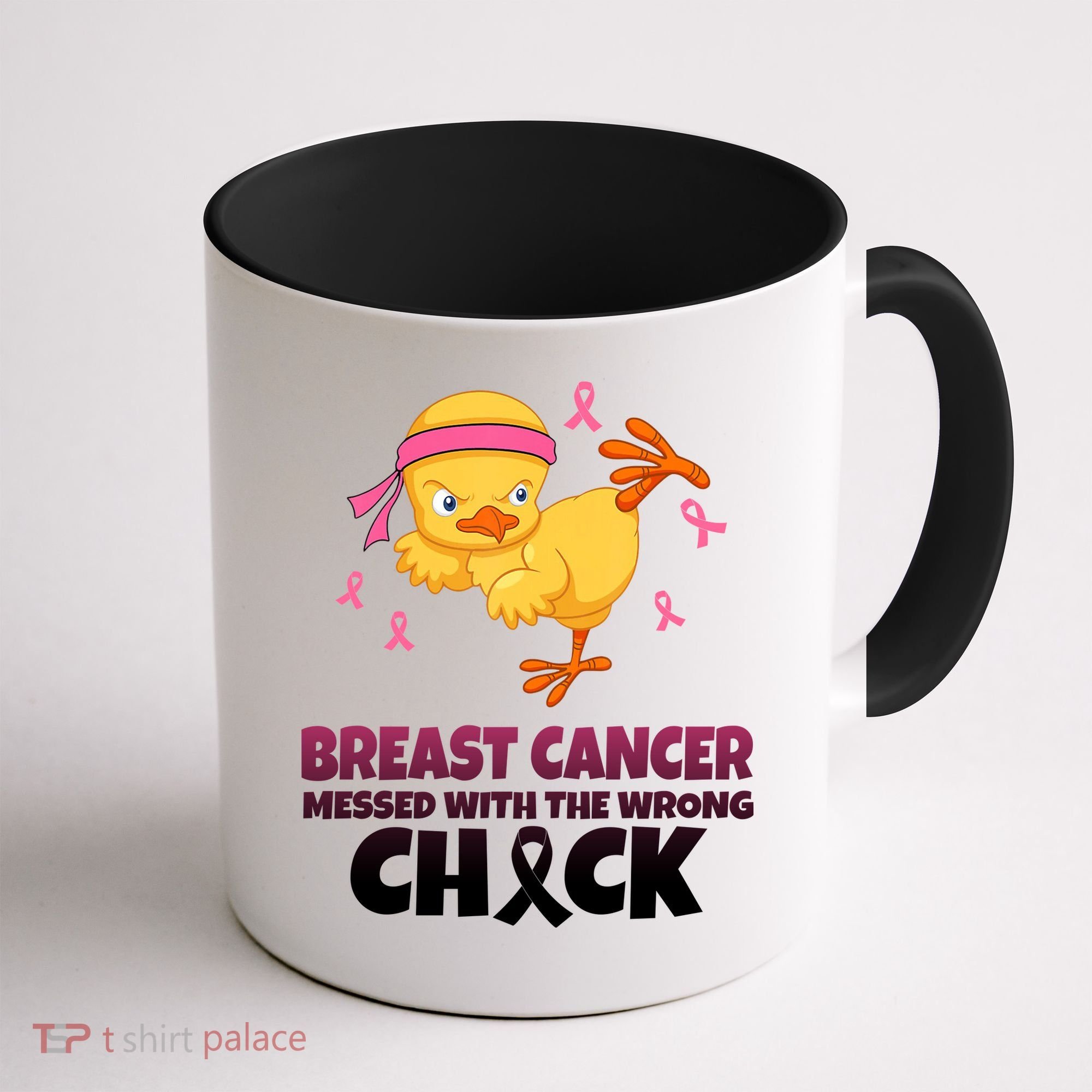 Breast Cancer Messed With The Wrong Chick Coffee Mug