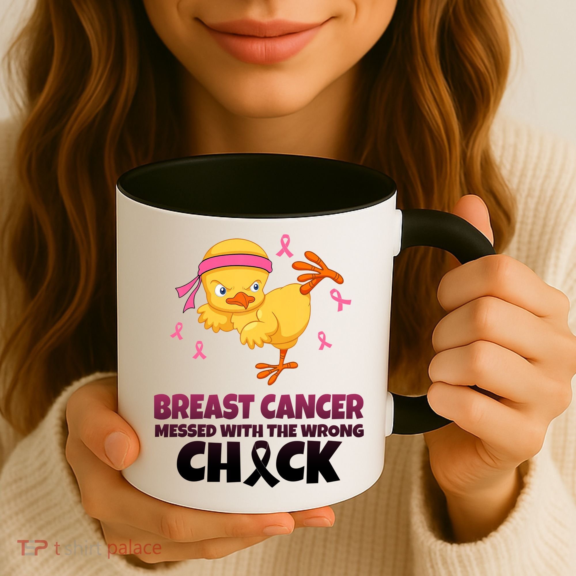 Breast Cancer Messed With The Wrong Chick Coffee Mug