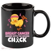 Breast Cancer Messed With The Wrong Chick 11oz C Handle Ceramic Mug thumb 0
