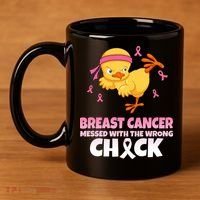 Breast Cancer Messed With The Wrong Chick 11oz C Handle Ceramic Mug thumb 4