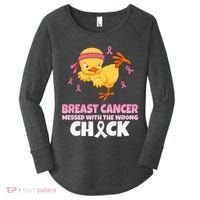 Breast Cancer Messed With The Wrong Chick Women's Perfect Tri Tunic Long Sleeve Shirt thumb 0