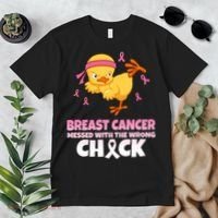 Breast Cancer Messed With The Wrong Chick Premium T-Shirt thumb 2