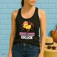 Breast Cancer Messed With The Wrong Chick Women's Tank Top thumb 2