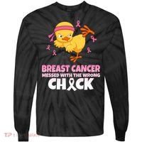 Breast Cancer Messed With The Wrong Chick Tie-Dye Long Sleeve Shirt thumb 0