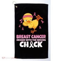 Breast Cancer Messed With The Wrong Chick Golf Towel thumb 0