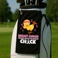 Breast Cancer Messed With The Wrong Chick Golf Towel thumb 2