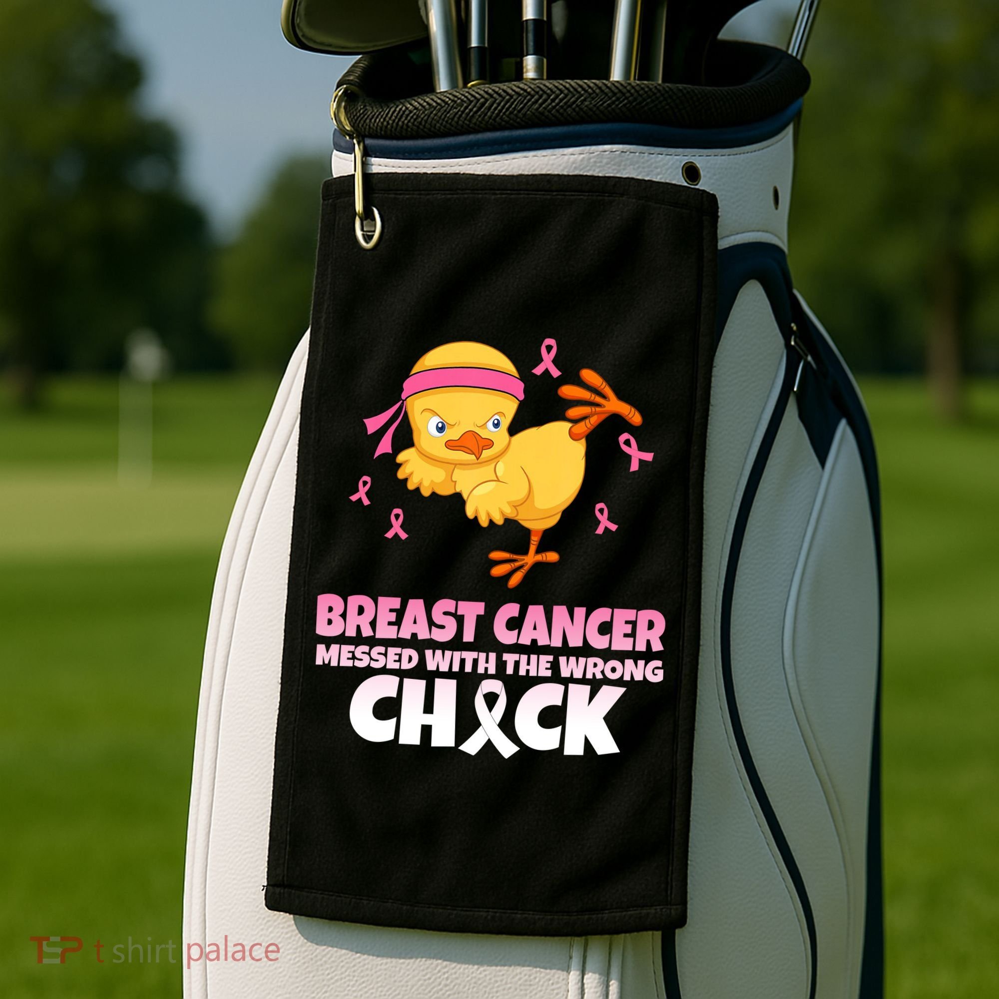 Breast Cancer Messed With The Wrong Chick Golf Towel