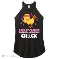 Breast Cancer Messed With The Wrong Chick Women's Perfect Tri Rocker Tank thumb 0