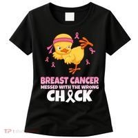 Breast Cancer Messed With The Wrong Chick Women's T-Shirt thumb 0