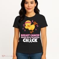 Breast Cancer Messed With The Wrong Chick Women's T-Shirt thumb 4