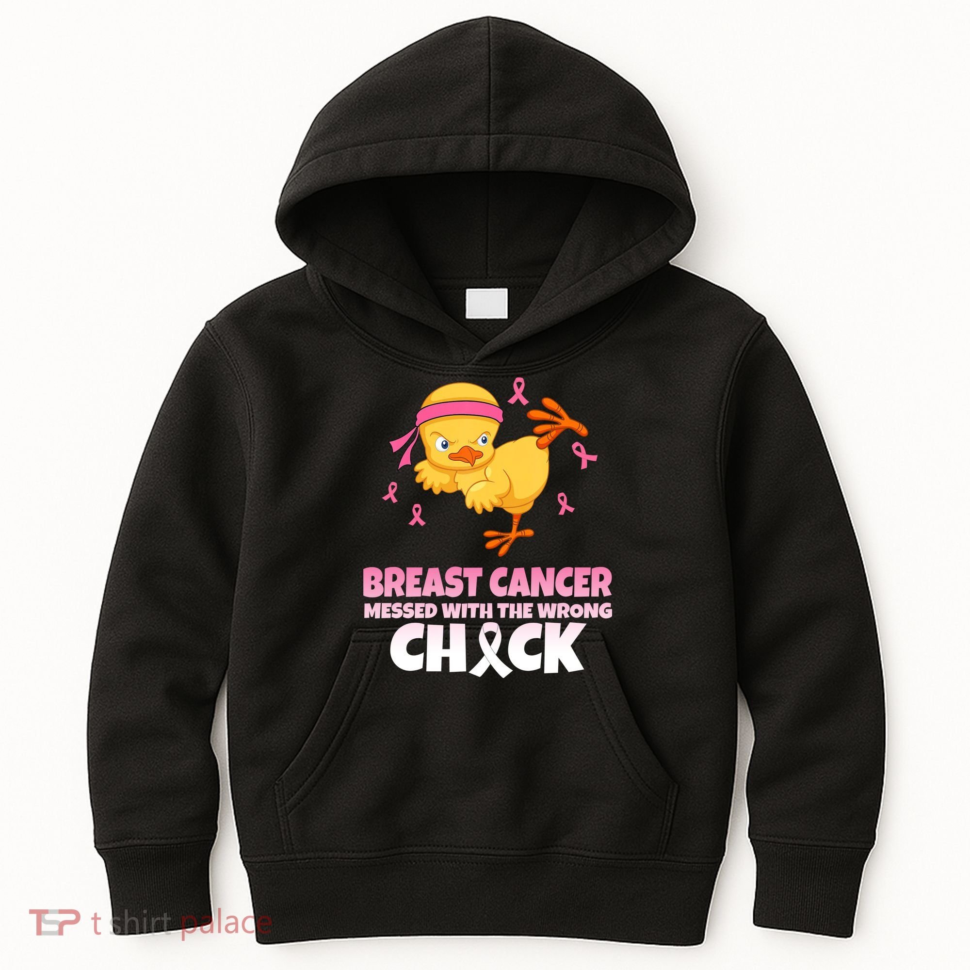 Breast Cancer Messed With The Wrong Chick Kids Hoodie