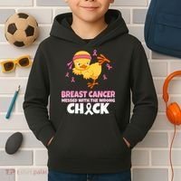 Breast Cancer Messed With The Wrong Chick Kids Hoodie thumb 2