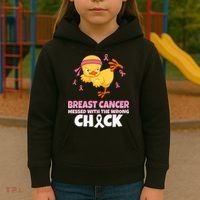 Breast Cancer Messed With The Wrong Chick Kids Hoodie thumb 3