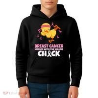 Breast Cancer Messed With The Wrong Chick Kids Hoodie thumb 4