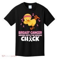 Breast Cancer Messed With The Wrong Chick Kids T-Shirt thumb 0