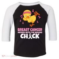 Breast Cancer Messed With The Wrong Chick Toddler Fine Jersey T-Shirt thumb 0