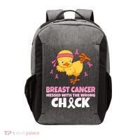 Breast Cancer Messed With The Wrong Chick Vector Backpack thumb 0