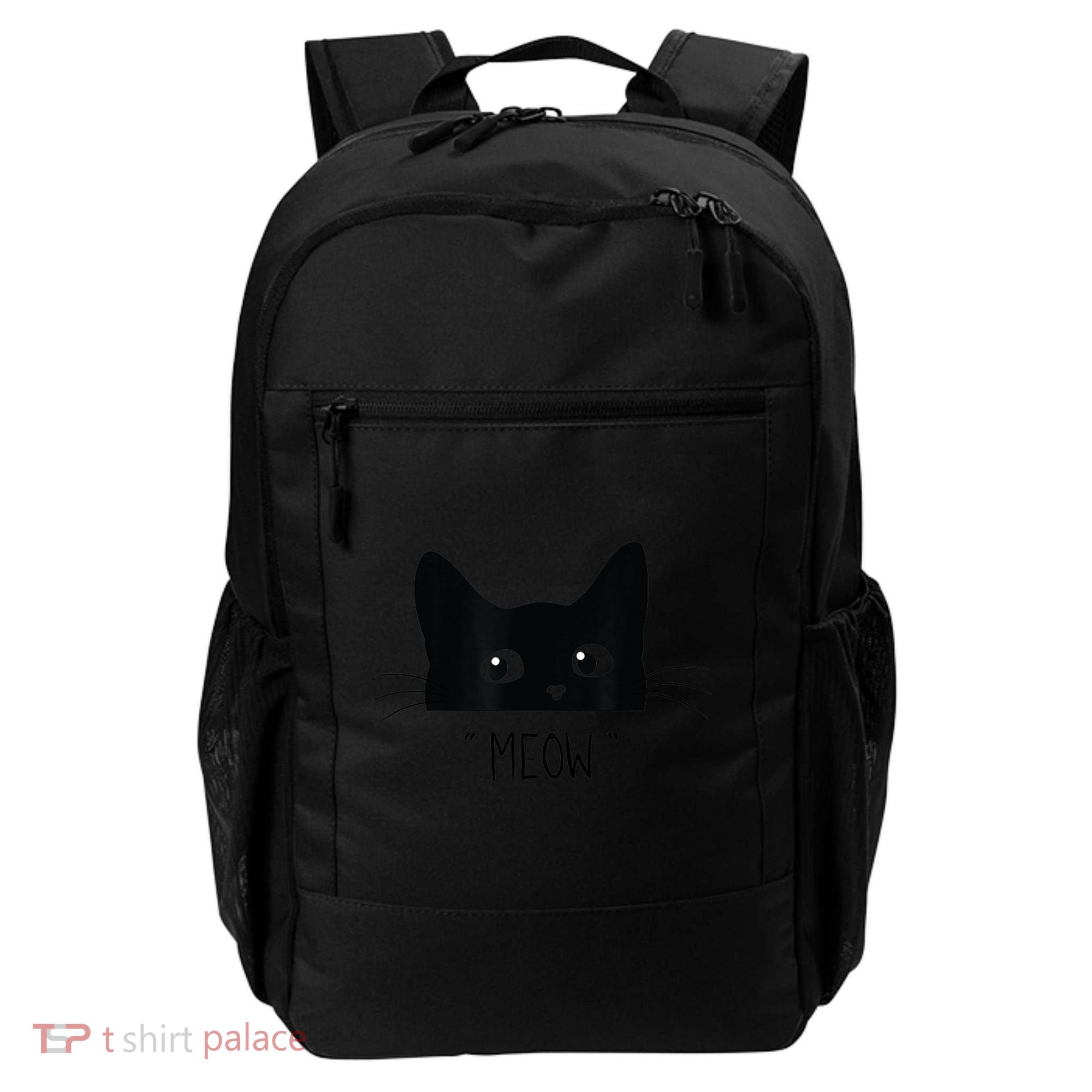 Black Cat Meow Cat Meow Kitty Funny Cats Kitty Backpack